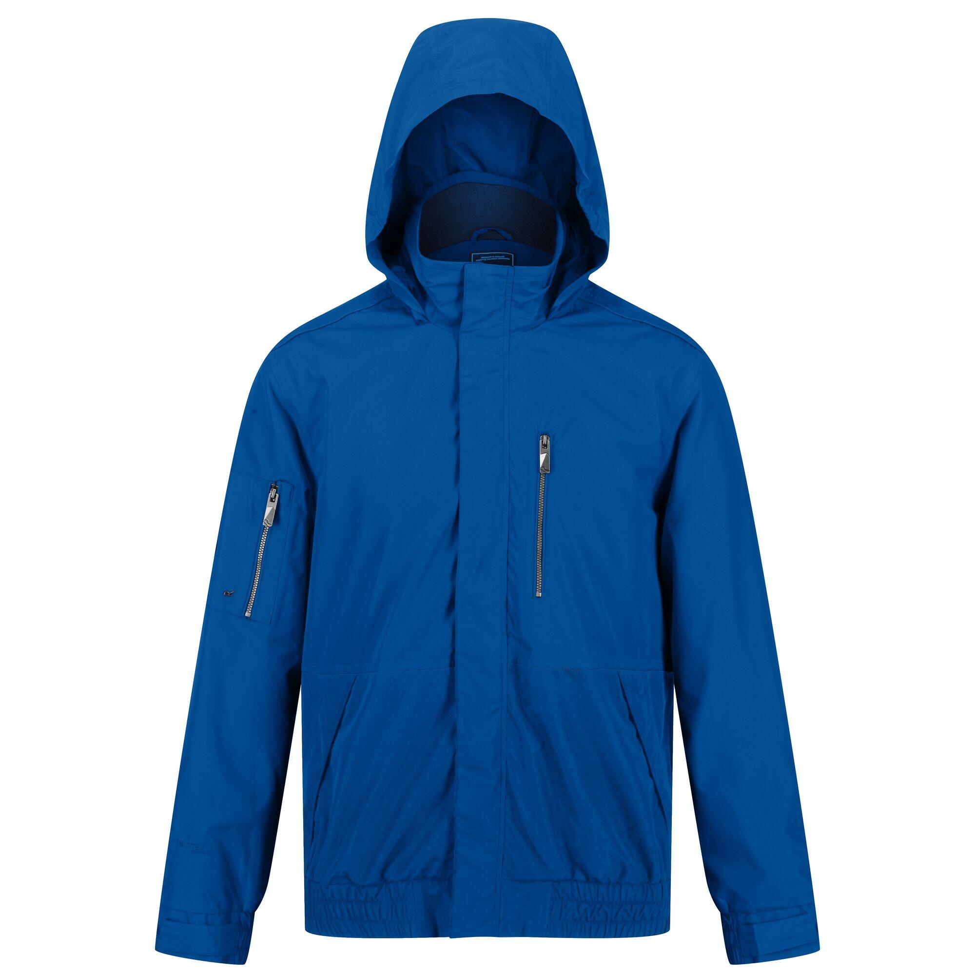 Mens Feelding Linear Waterproof Bomber Jacket Lapis Blue REGATTA Decathlon