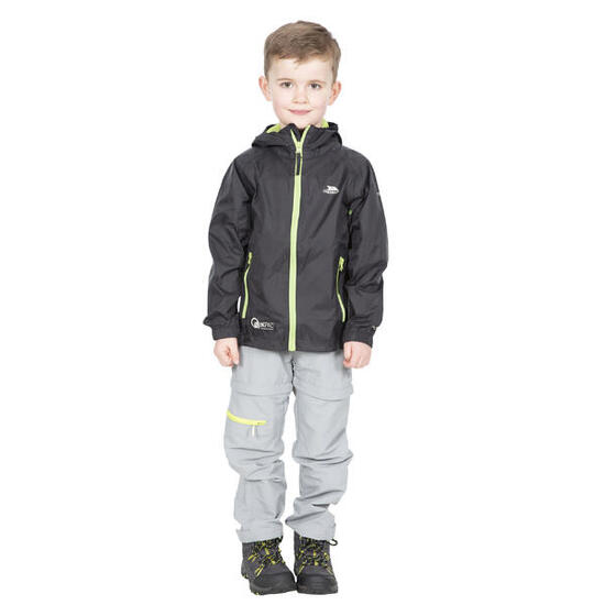 Qikpac Veste Imperméable Repliable Enfant Unisexe (Noir)