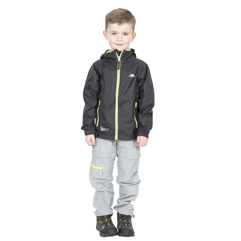 Kinderen/Kinderen Qikpac Waterdichte Packaway Jacket (Zwart)