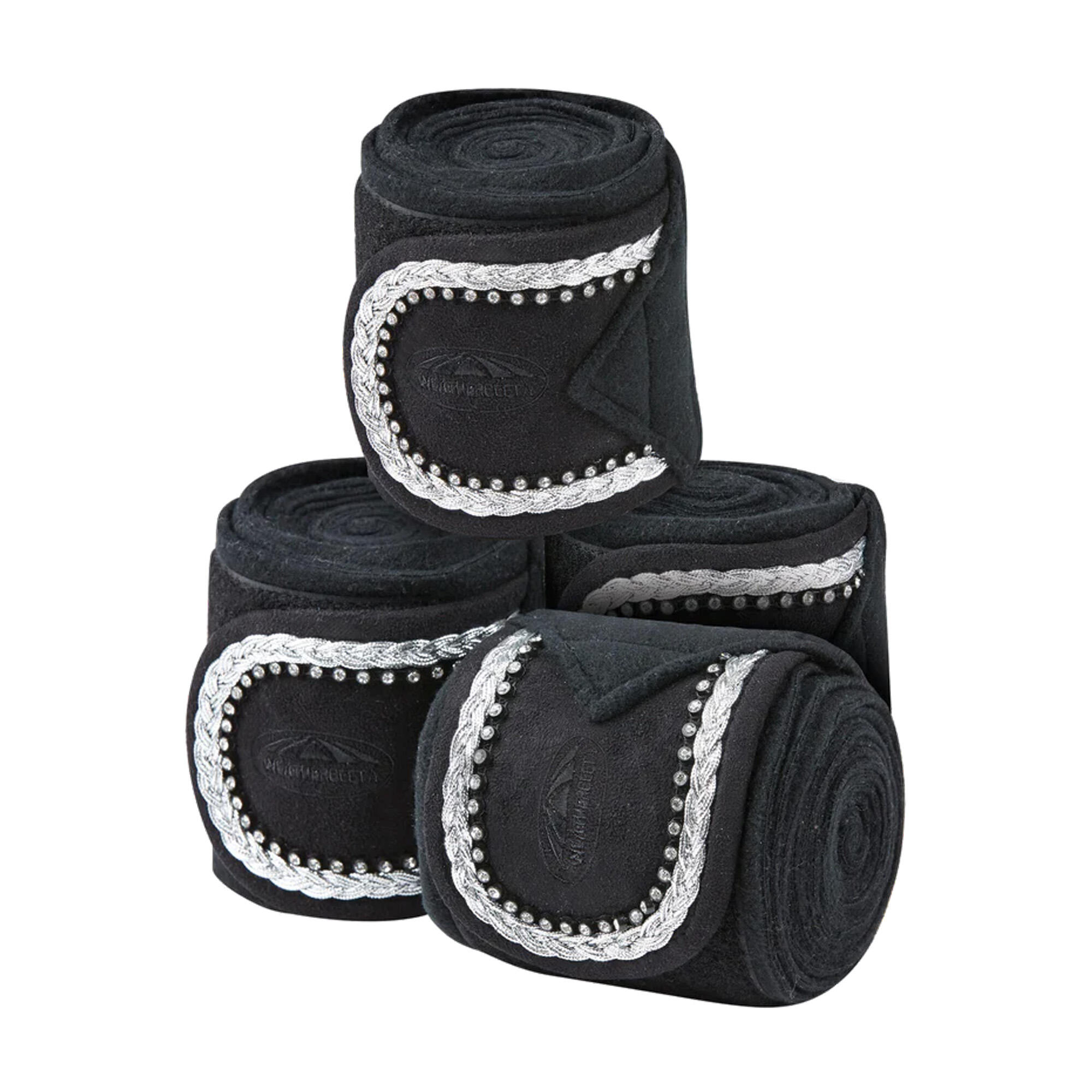 WEATHERBEETA Fleece Bling Bandage For Horses (Set Of 4) (Black)