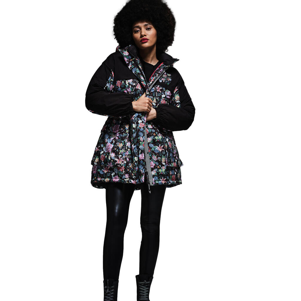 Womens/Ladies Christian Lacroix Cailar Floral Longline Waterproof Jacket (Black)