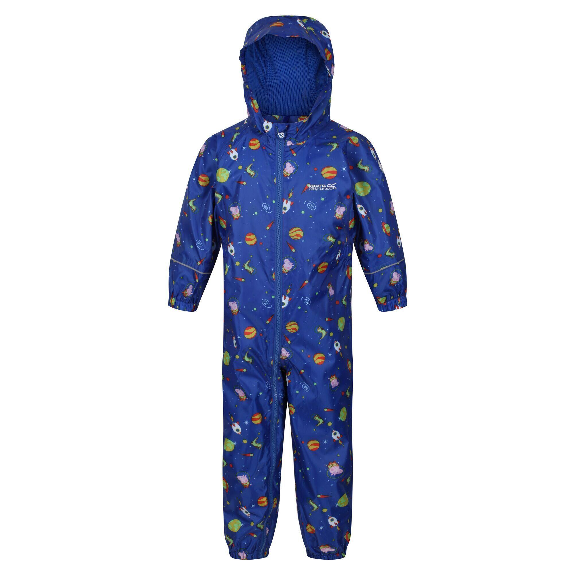 REGATTA Childrens/Kids Peppa Pig Space Waterproof Puddle Suit (Surf Spray)