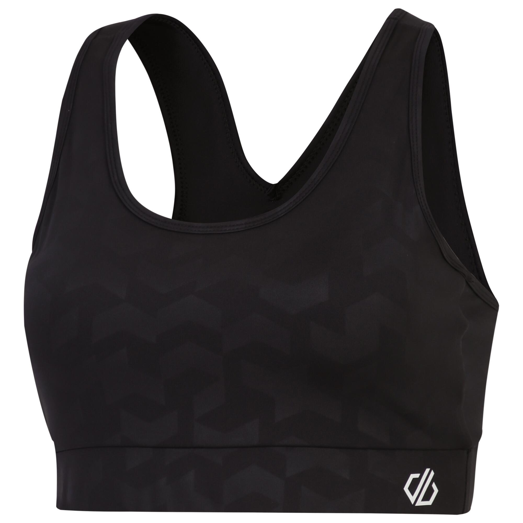 Womens/Ladies Swift Chevron Sports Bra (Black) 3/5