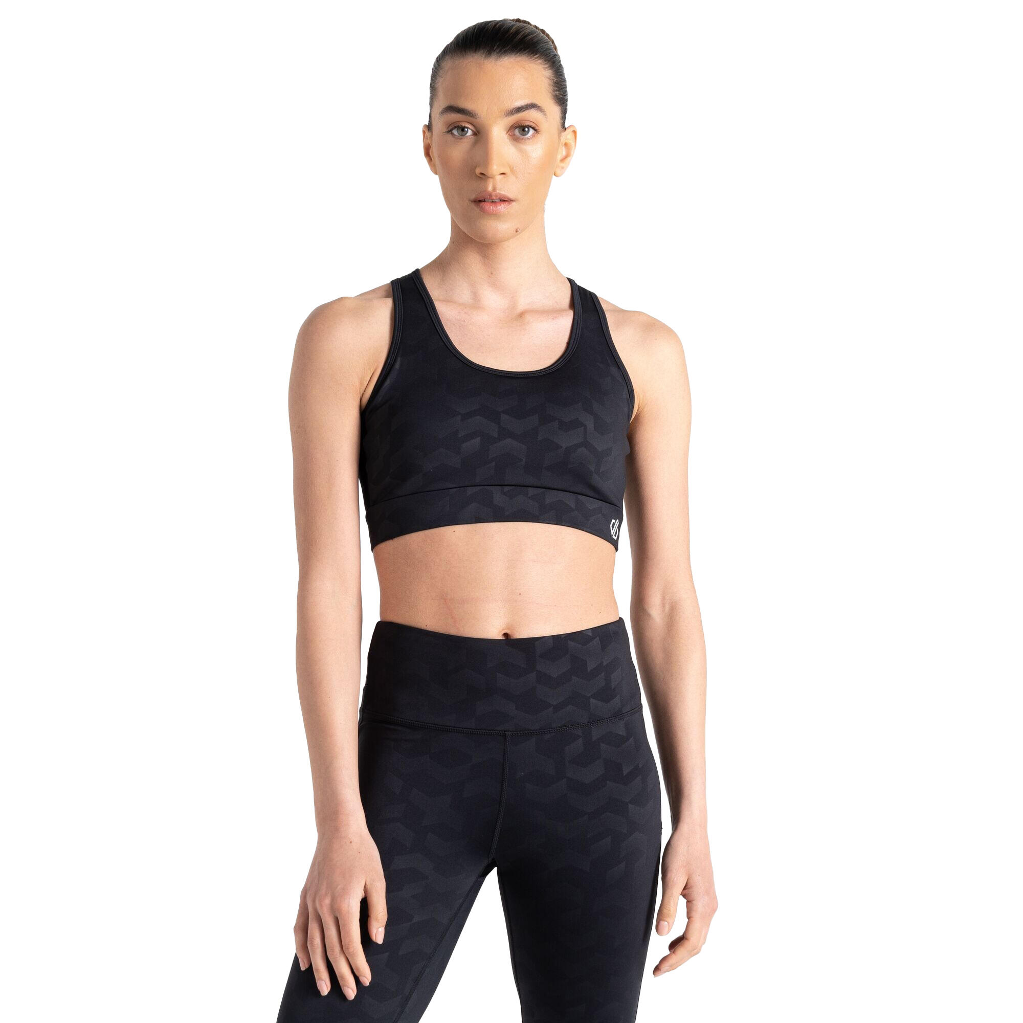 Womens/Ladies Swift Chevron Sports Bra (Black) 4/5