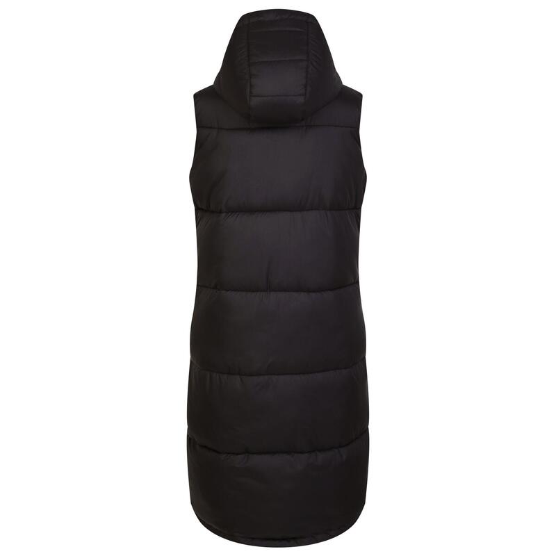 Dames Society Gewatteerd Longline Gilet (Zwart)