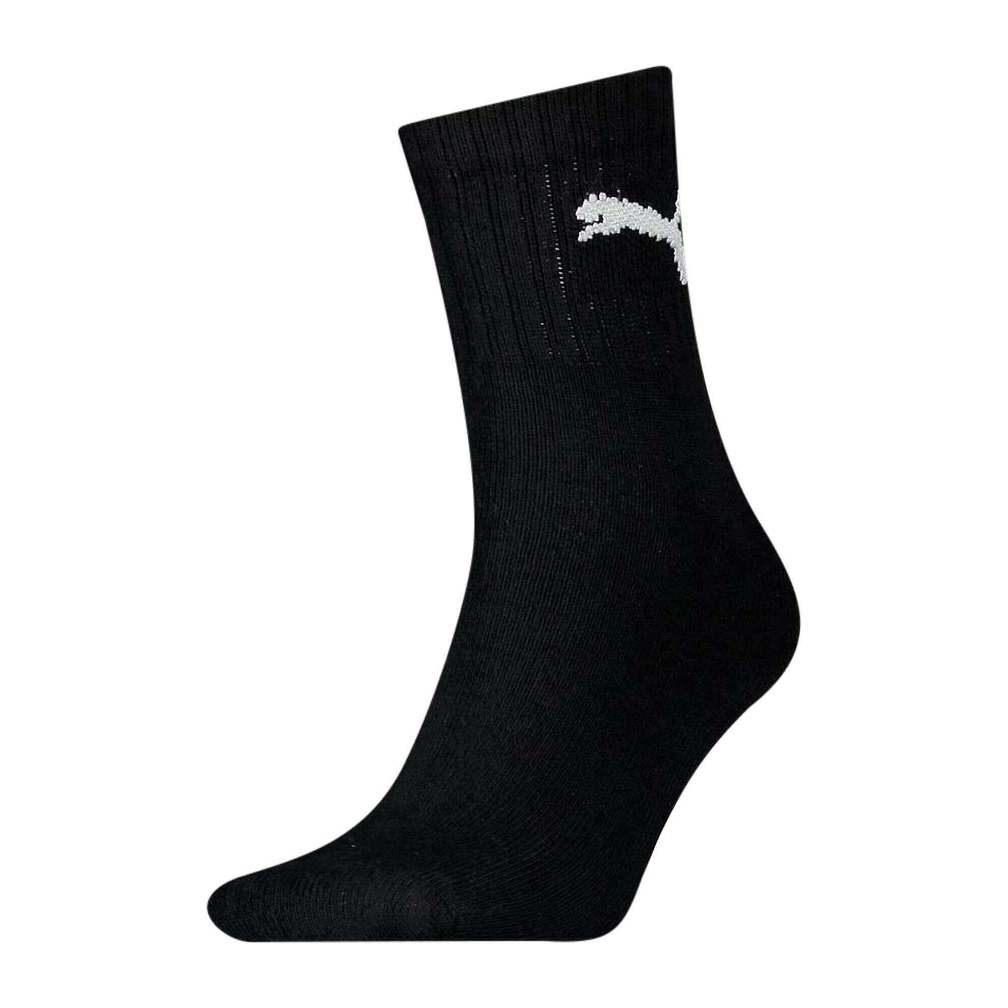 PUMA Unisex Adult Lightweight Crew Socks (Pack of 3) (Black)