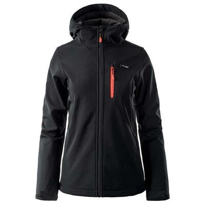 Dames iver softshell waterdichte jas (zwart/pittig oranje/asfalt)