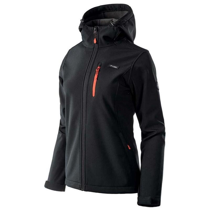 Dames Iver Softshell Waterdichte Jas (Zwart/pittig oranje/asfalt)