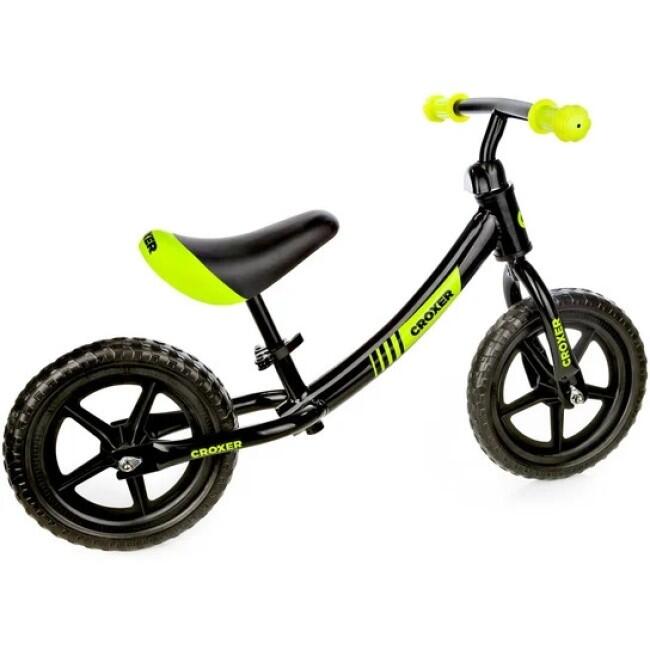 Bicicleta fara pedale Balance Bike CROXER Casell, Negru/Verde, Copii