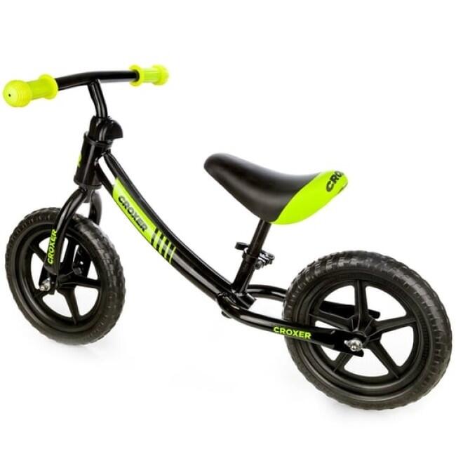 Bicicleta fara pedale Balance Bike CROXER Casell, Negru/Verde, Copii