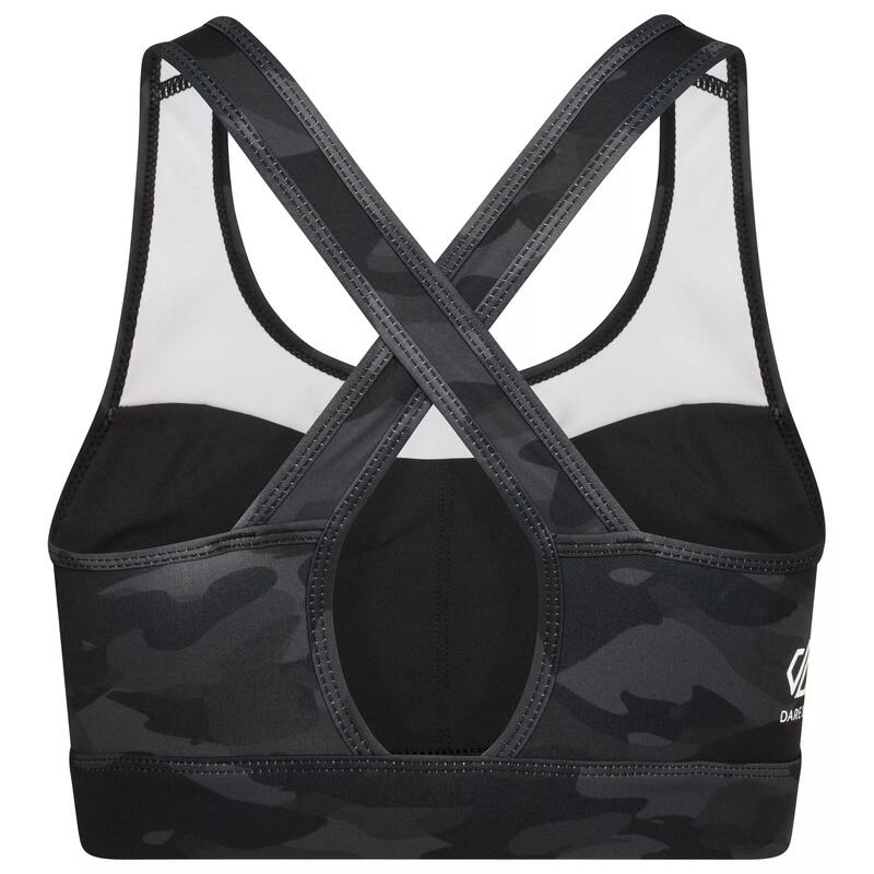 Dames The Laura Whitmore Edit  Mantra Camo Gerecycleerde Sport Beha (Zwart)