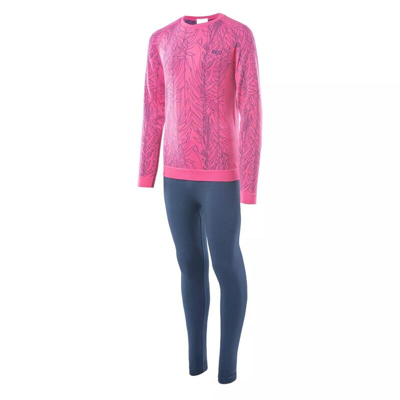 Sousvêtements thermiques GRAR Fille (Bleu foncé / Chèvrefeuille)