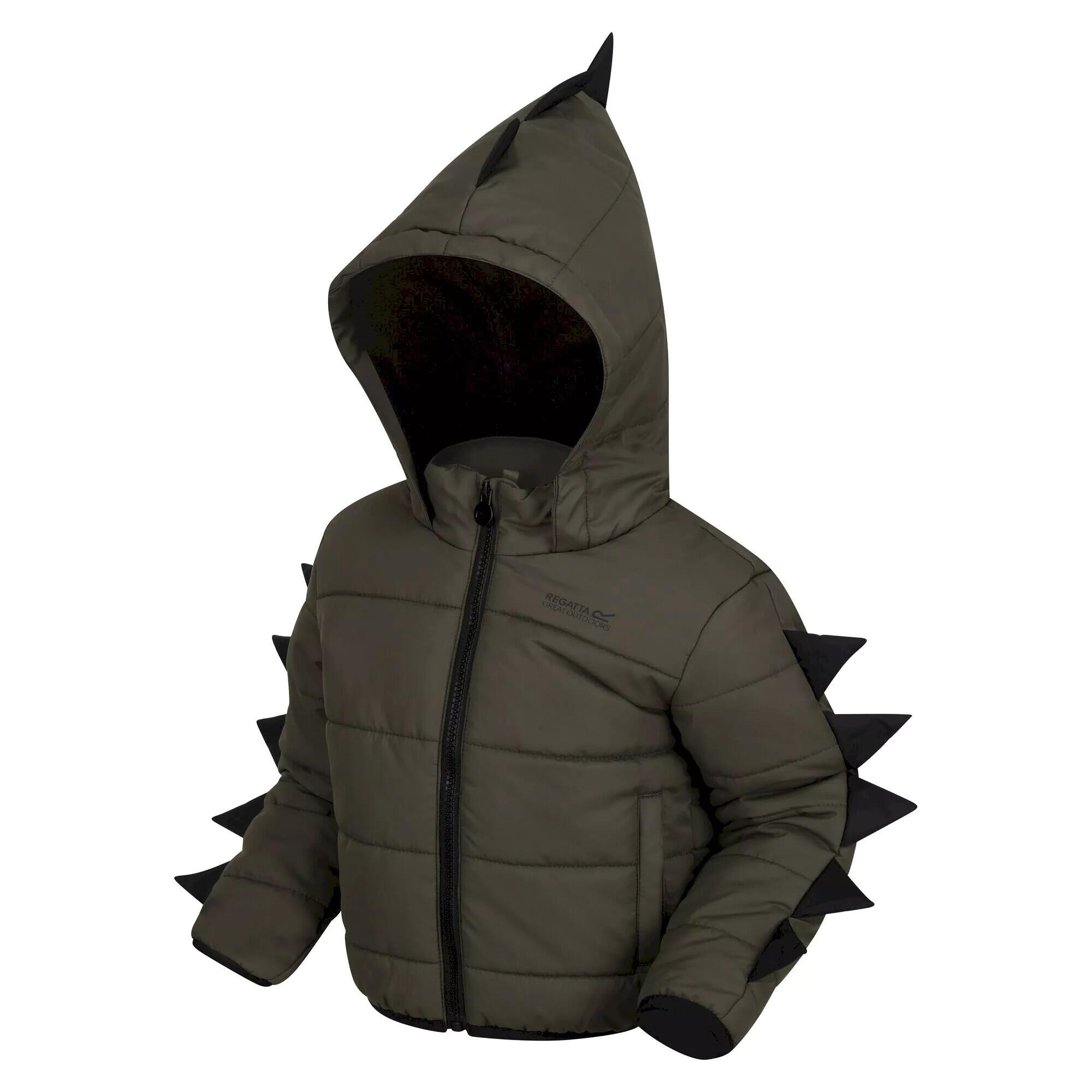 Childrens/Kids Dinosaur Padded Jacket (Grape Leaf) 3/5