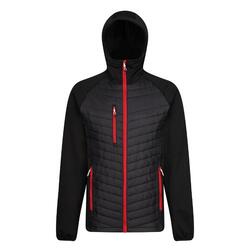 Chaqueta Híbrida Navigate Acolchada para Hombre Negro, Rojo Clásico