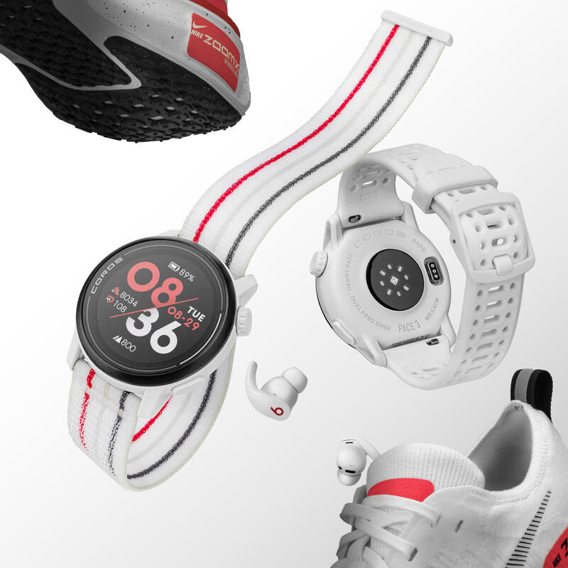 Montre COROS Pace 3 blanche avec bracelet en nylon COROS Decathlon