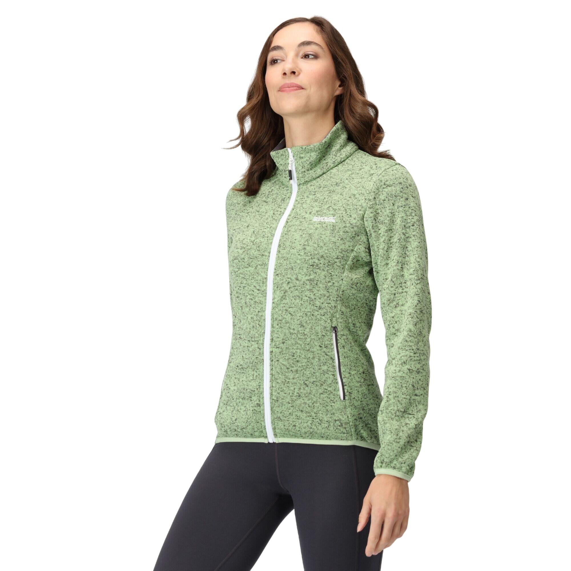 Womens/Ladies Newhill Marl Full Zip Fleece Jacket (Green) 3/5