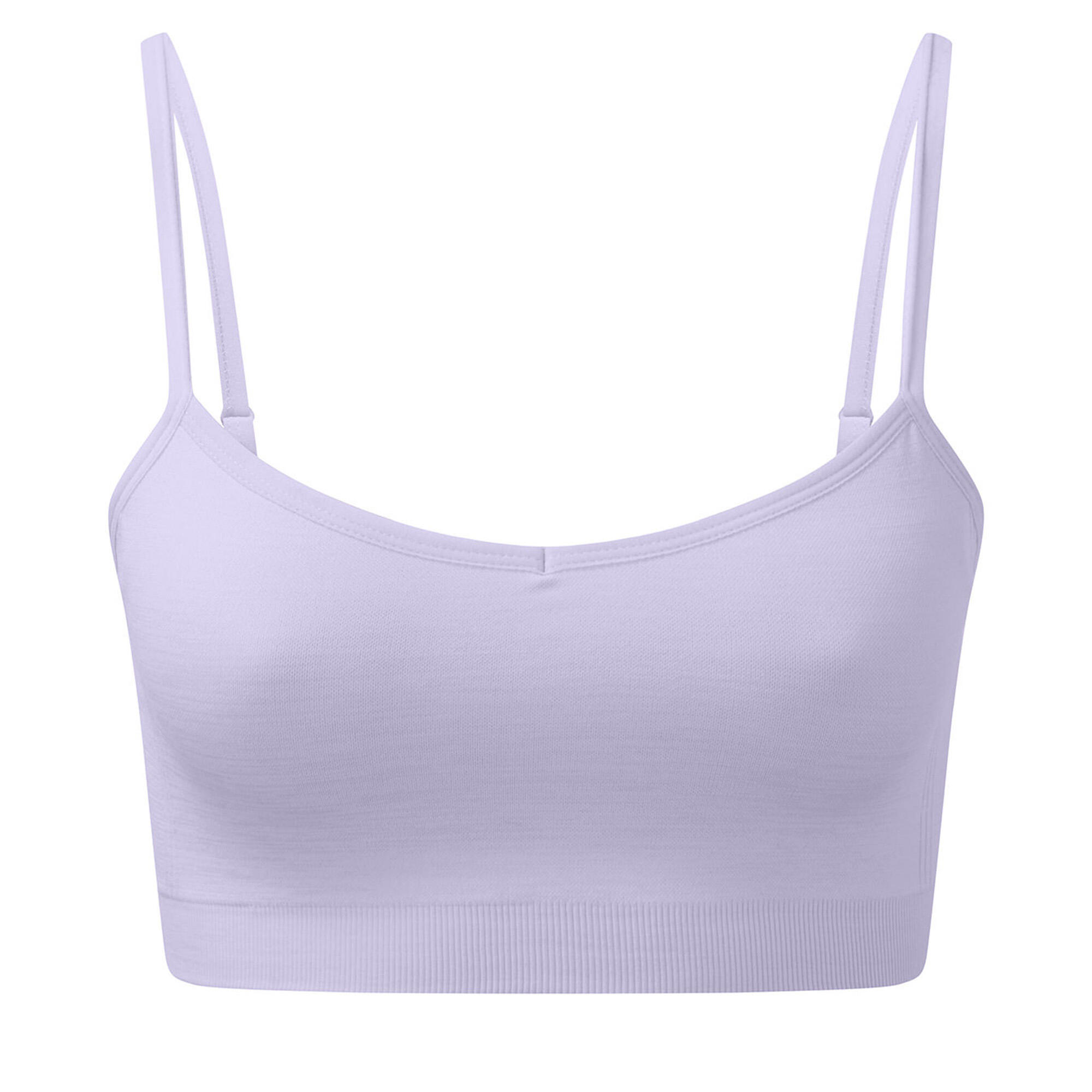 TRIDRI Womens/Ladies Melange Seamless 3D Sports Bra (Lilac)