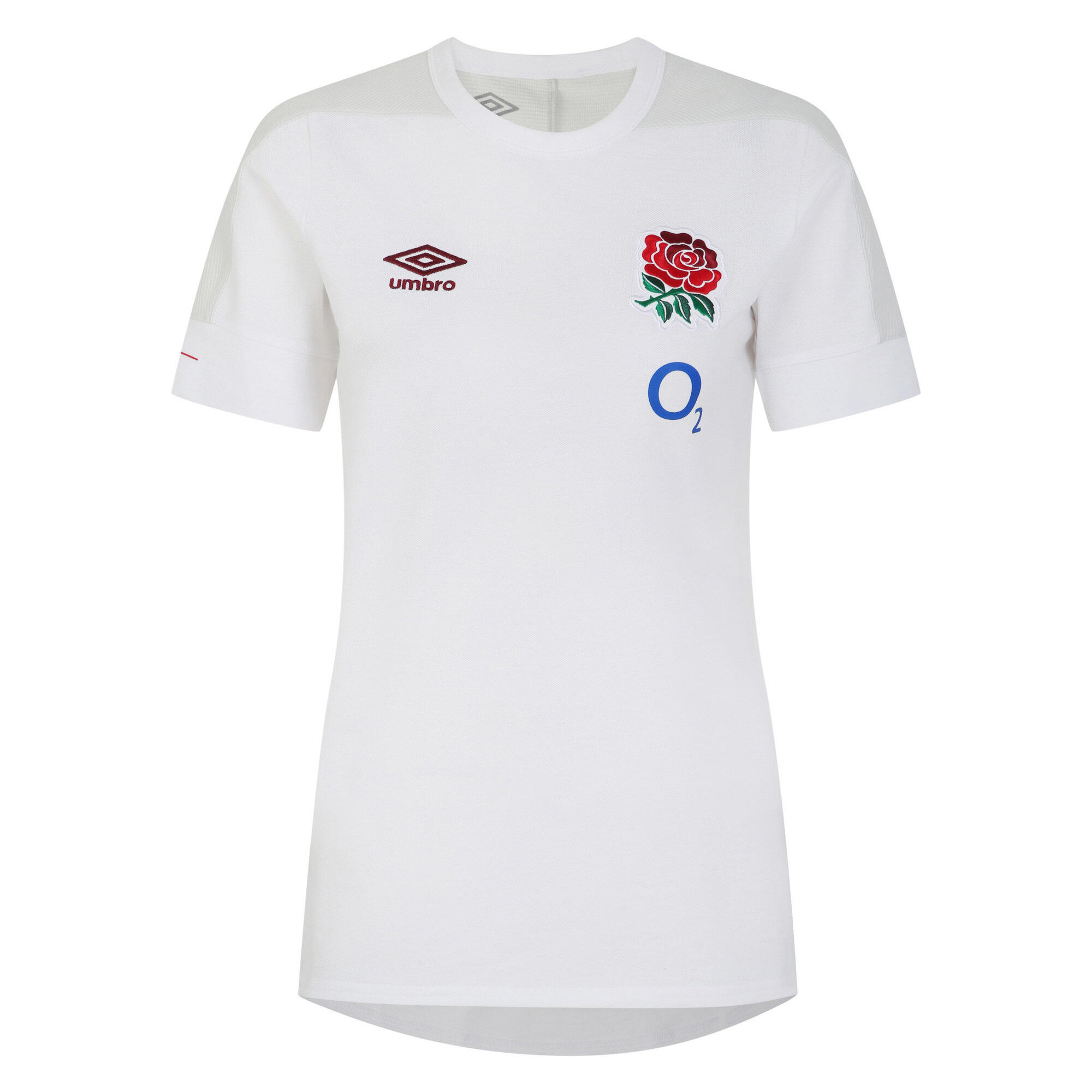 UMBRO Womens/Ladies 23/24 England Rugby Presentation TShirt (Brilliant White/Foggy