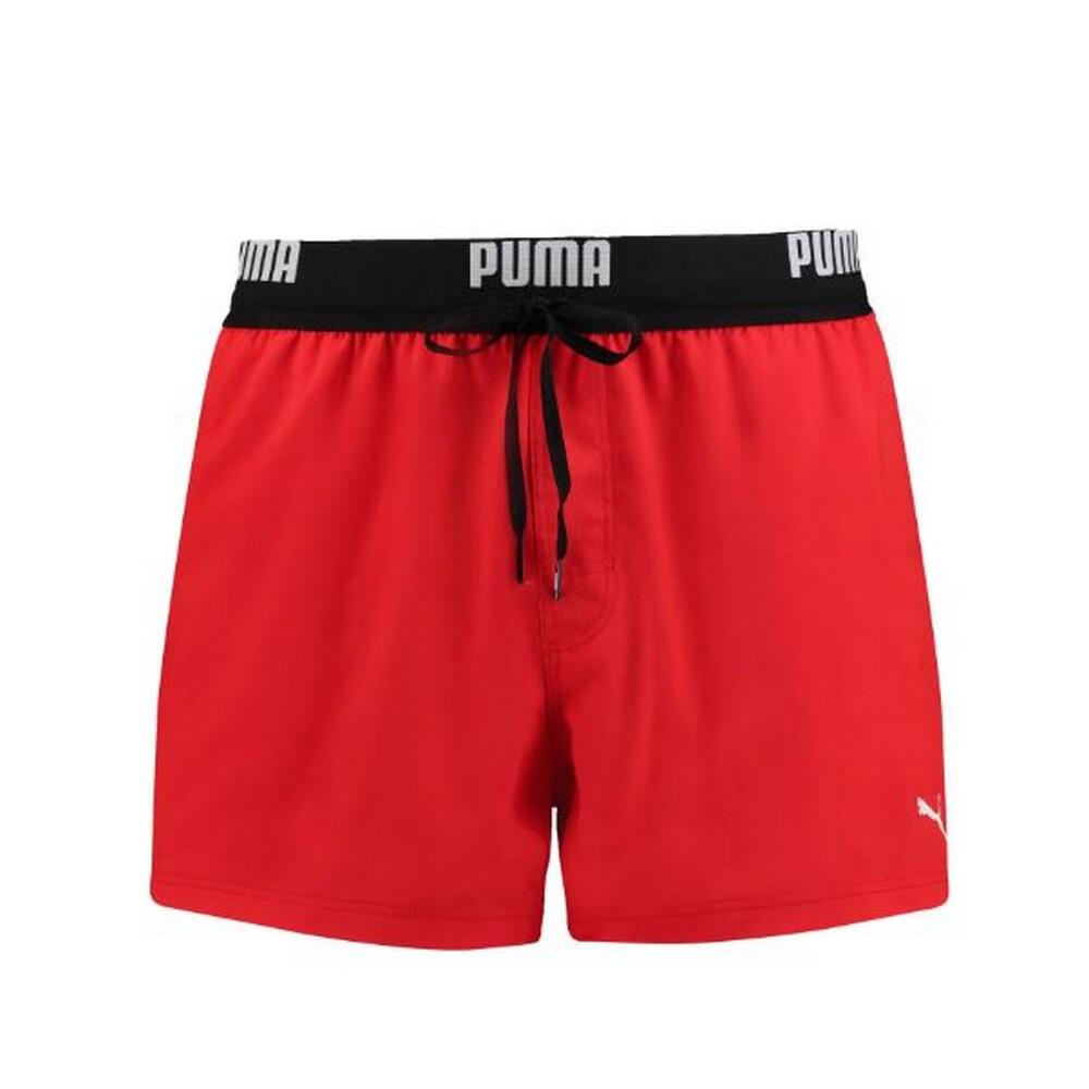 Mens Repeat Logo Swimming Shorts (Red) 1/3