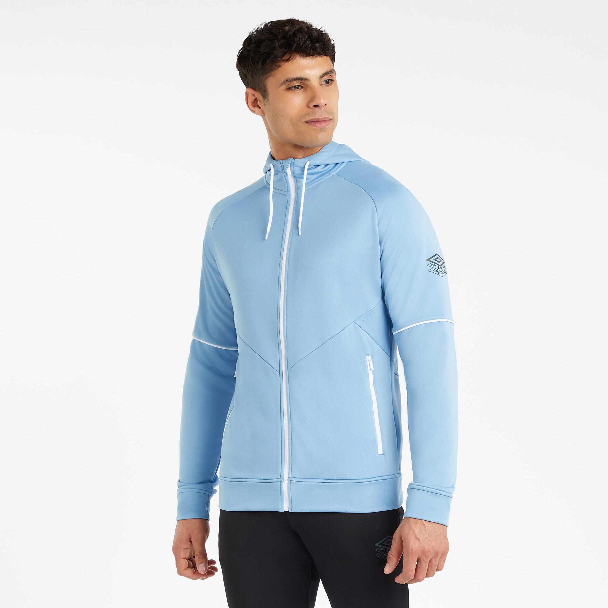 Veste À Capuche PRO TRAINING Homme (Bleu Pastel Foncé / Blanc) 3/4