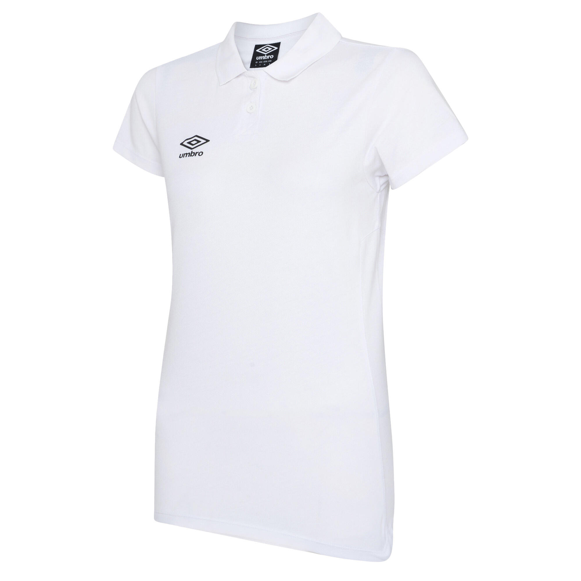 UMBRO Womens/Ladies Club Essential Polo Shirt (White/Black)