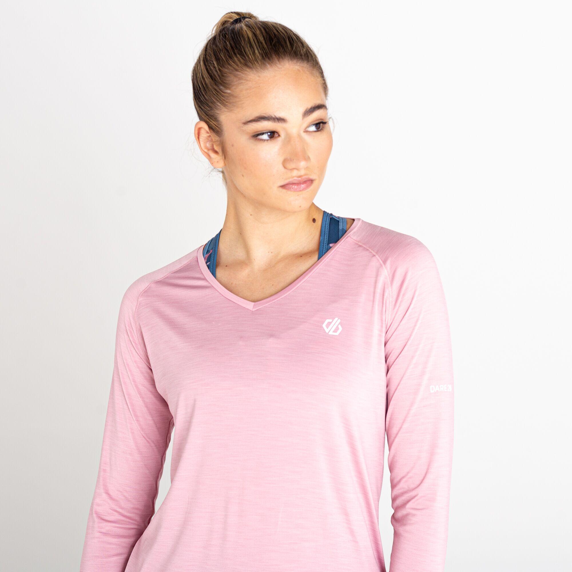 Womens/Ladies Discern Long Sleeve TShirt (Powder Pink) 3/5