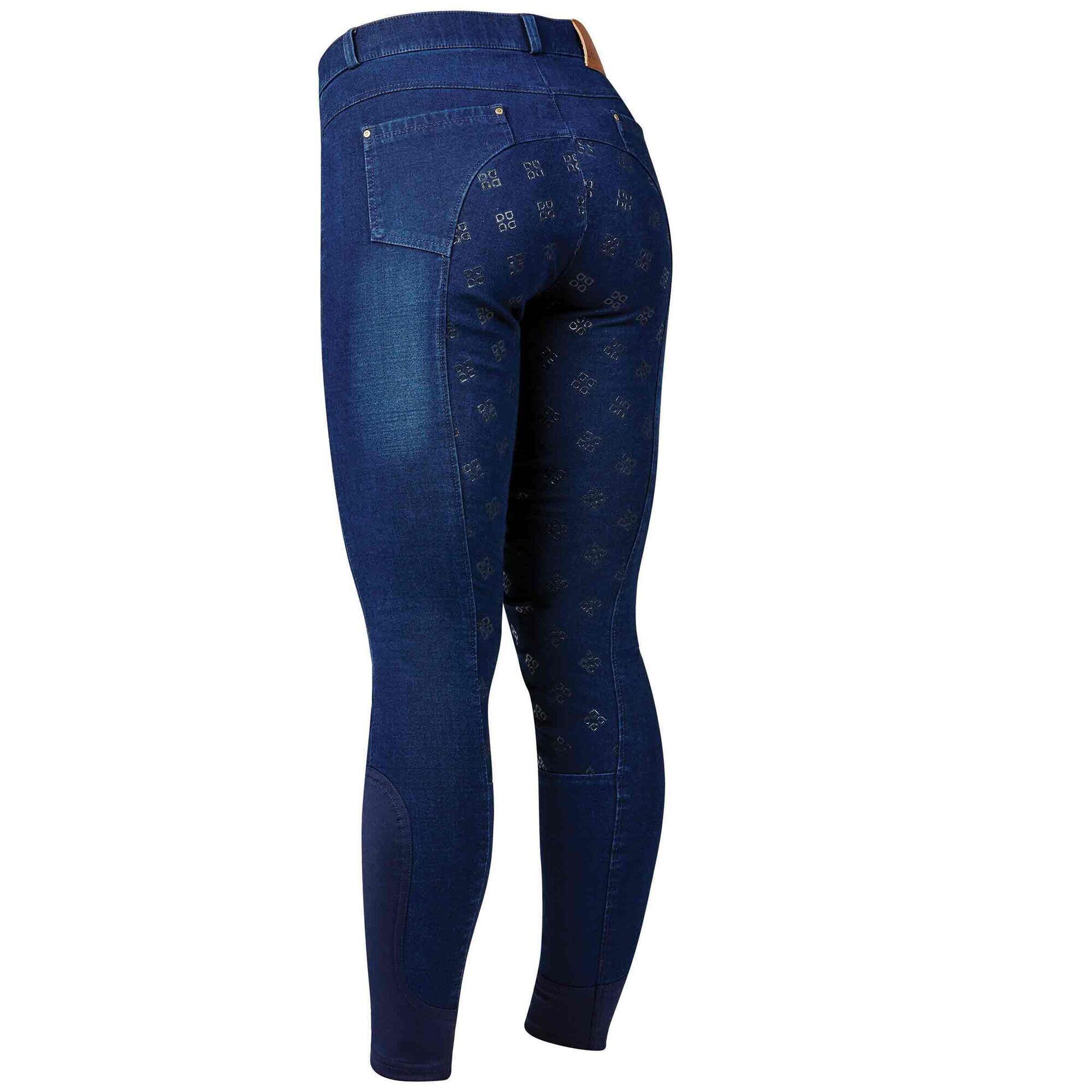 Womens/Ladies Shona Denim Breeches (Light Blue) 2/4