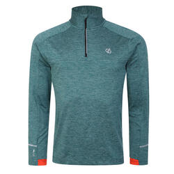 Jersey Power Up II para Hombre Verde Mediterráneo Jaspeada