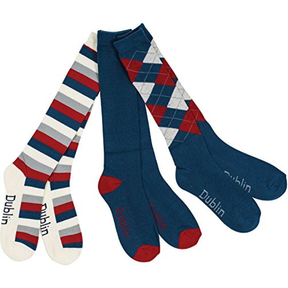 Adult knee-high socks (navy blue / red / white)