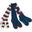 Chaussettes hauteur genoux Adulte (Bleu marine / rouge / blanc)