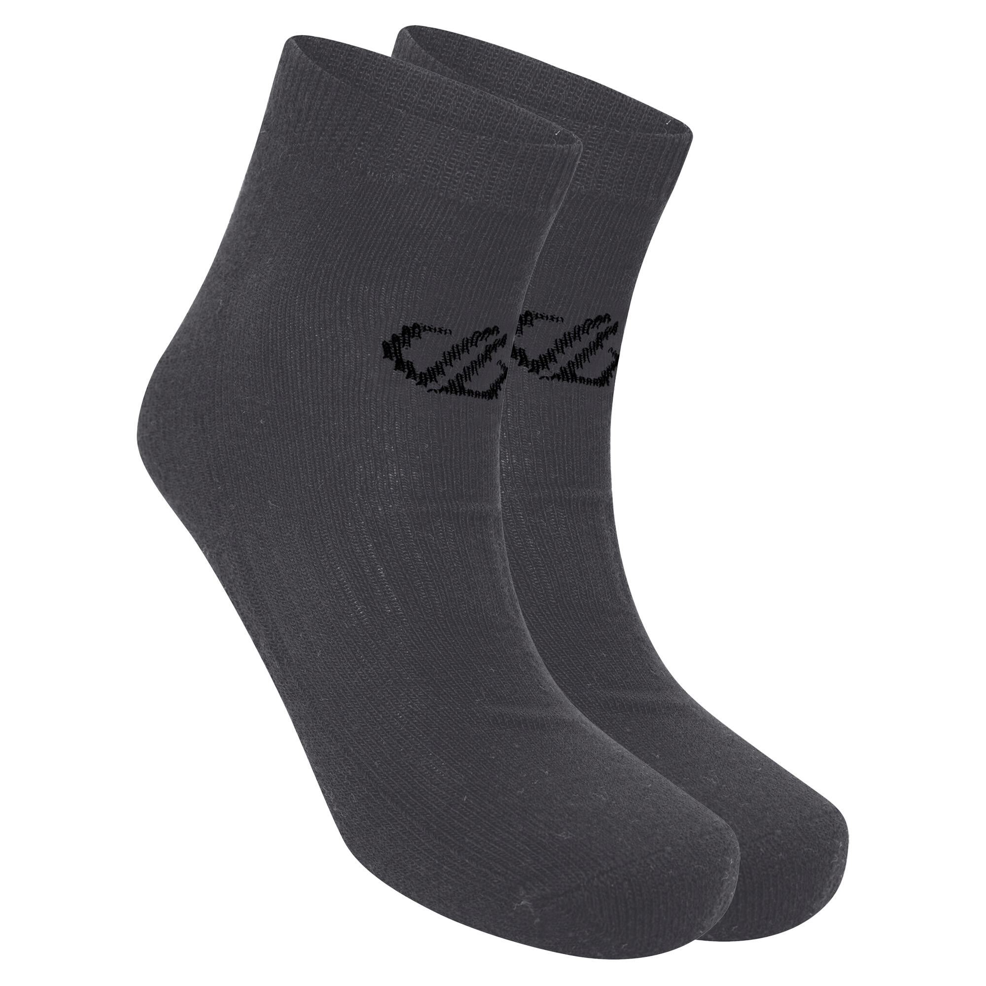 Unisex Adult Essentials Ankle Socks (Pack of 2) (Ebony Grey) 3/4