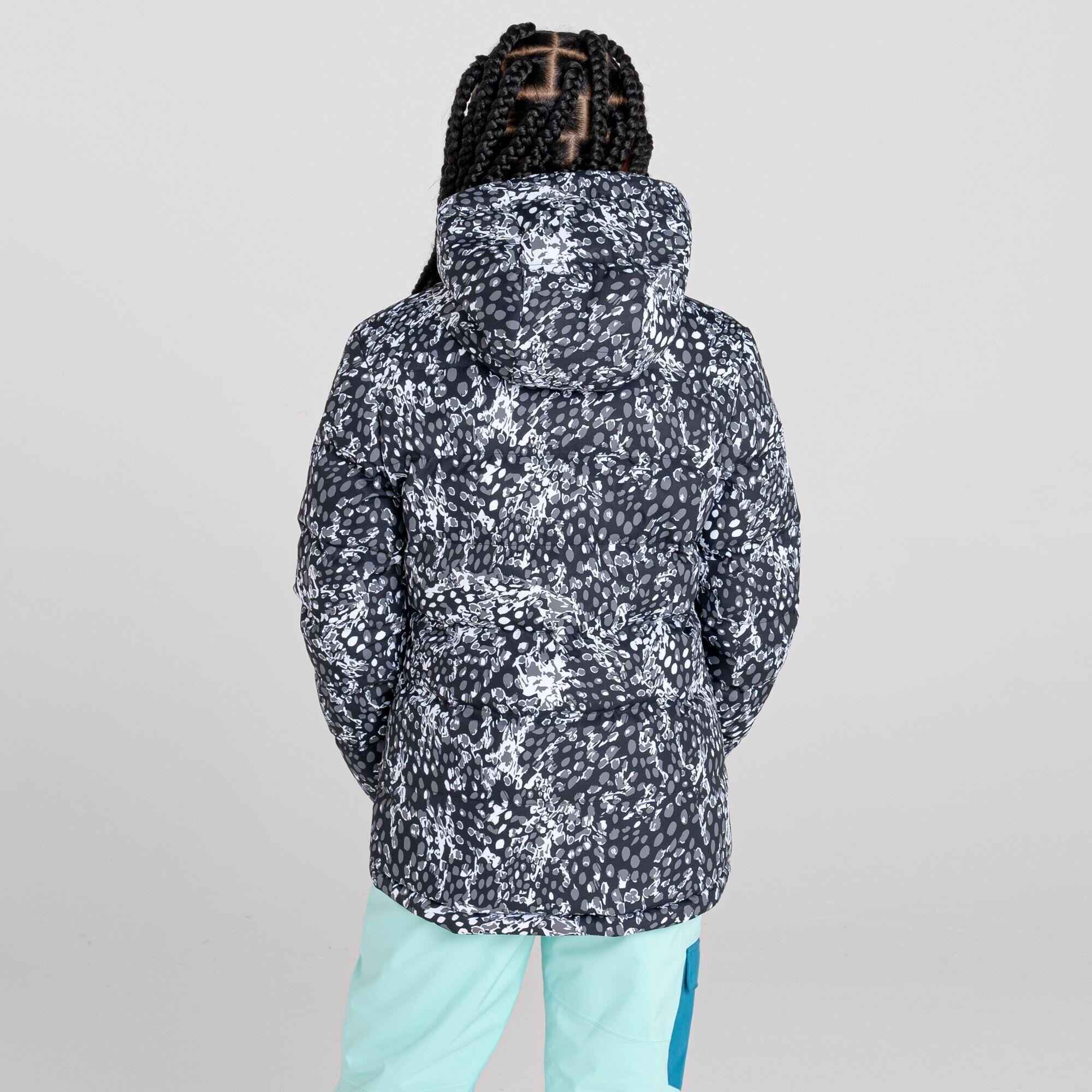 Girls Verdict Leopard Print Insulated Ski Jacket (Black/White) 4/5