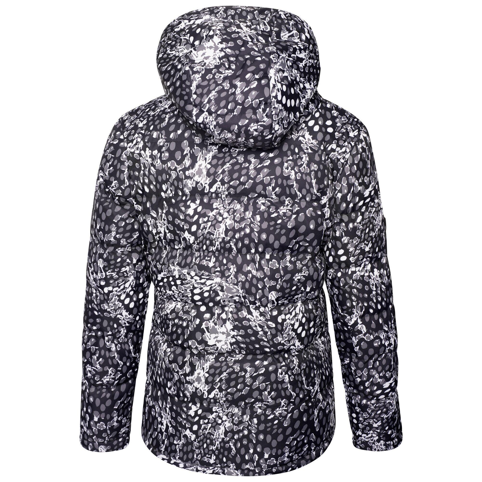 Girls Verdict Leopard Print Insulated Ski Jacket (Black/White) 2/5