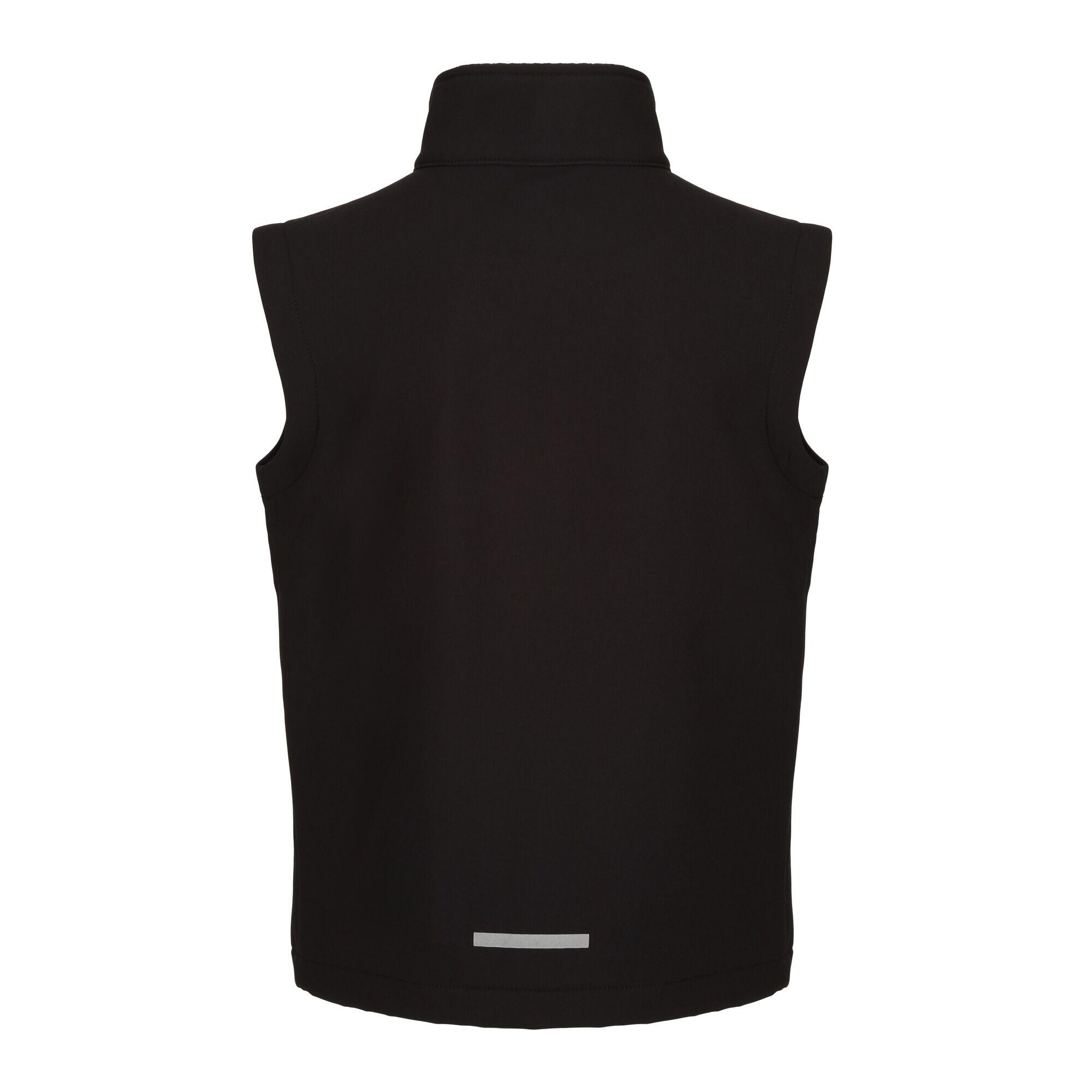 Childrens/Kids Softshell Reflective Gilet (Black) 2/5
