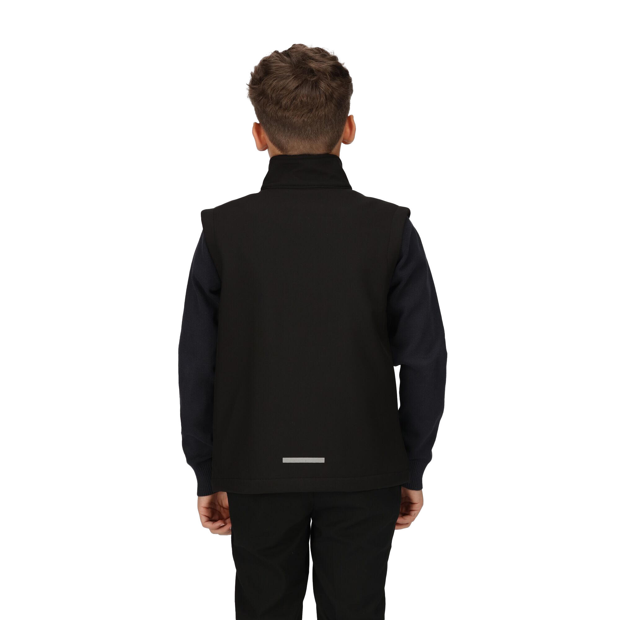 Childrens/Kids Softshell Reflective Gilet (Black) 4/5