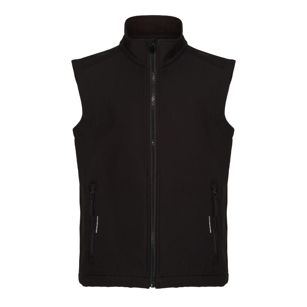 Childrens/Kids Softshell Reflective Gilet (Black)