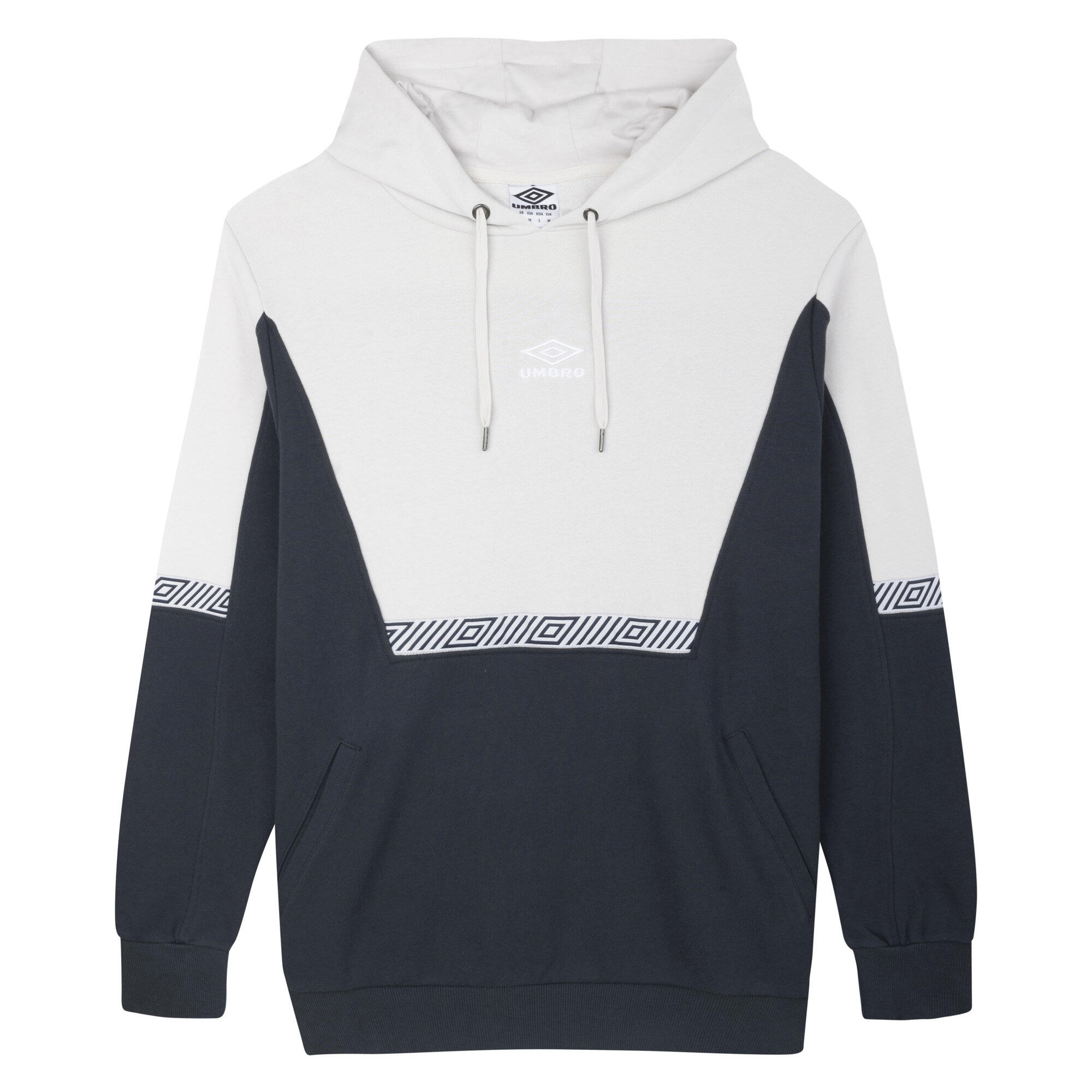 UMBRO Mens Sports Style Club Hoodie (Nimbus Cloud/Collegiate Blue)