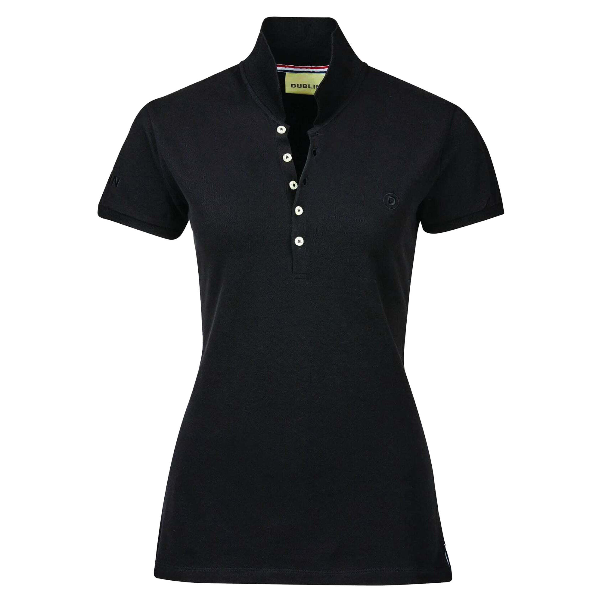 Womens/Ladies Lily Capped Sleeved Polo Shirt (Black) 1/3