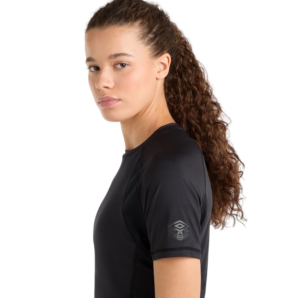 Womens/Ladies Pro Training Polyester TShirt (Black) 4/4