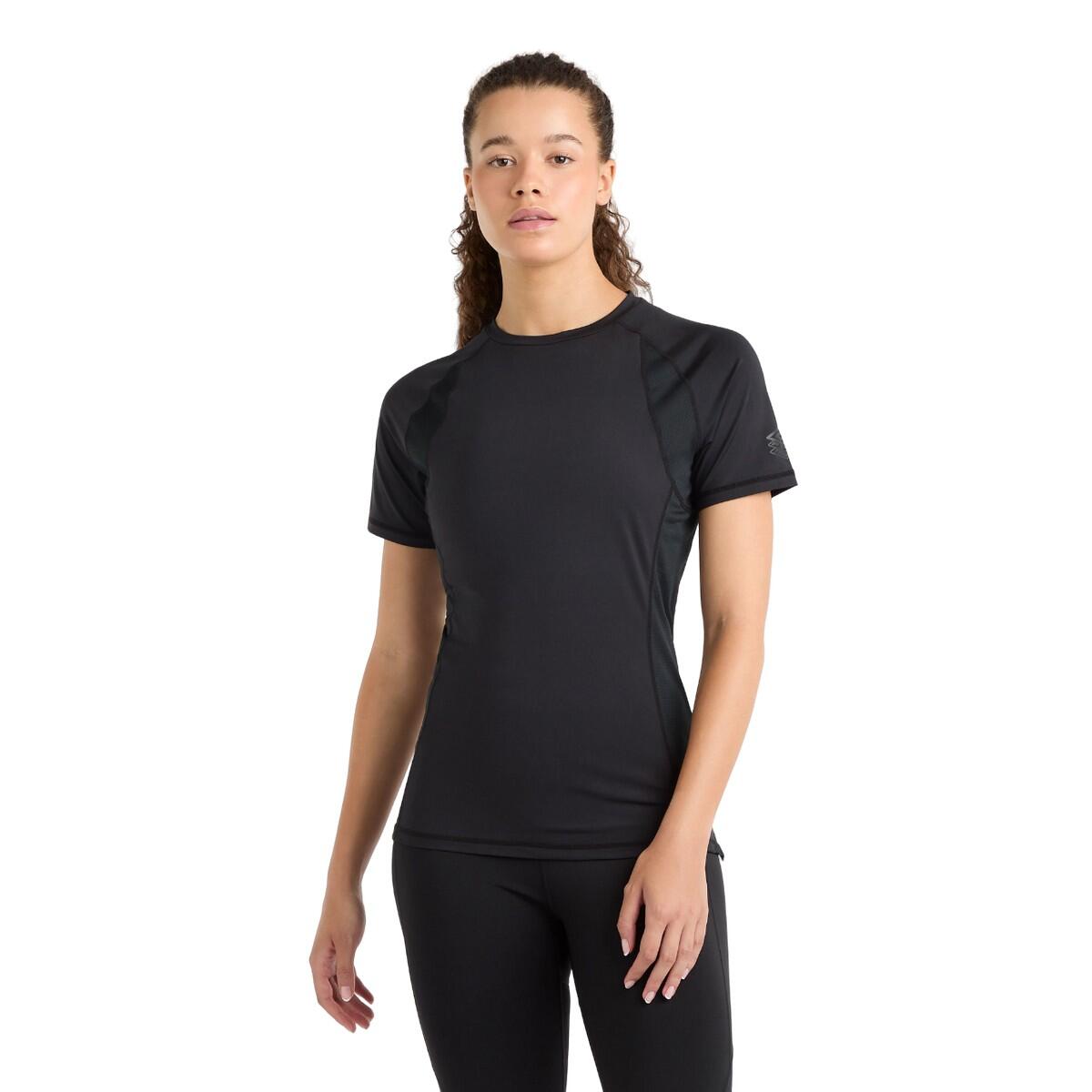 Womens/Ladies Pro Training Polyester TShirt (Black) 3/4