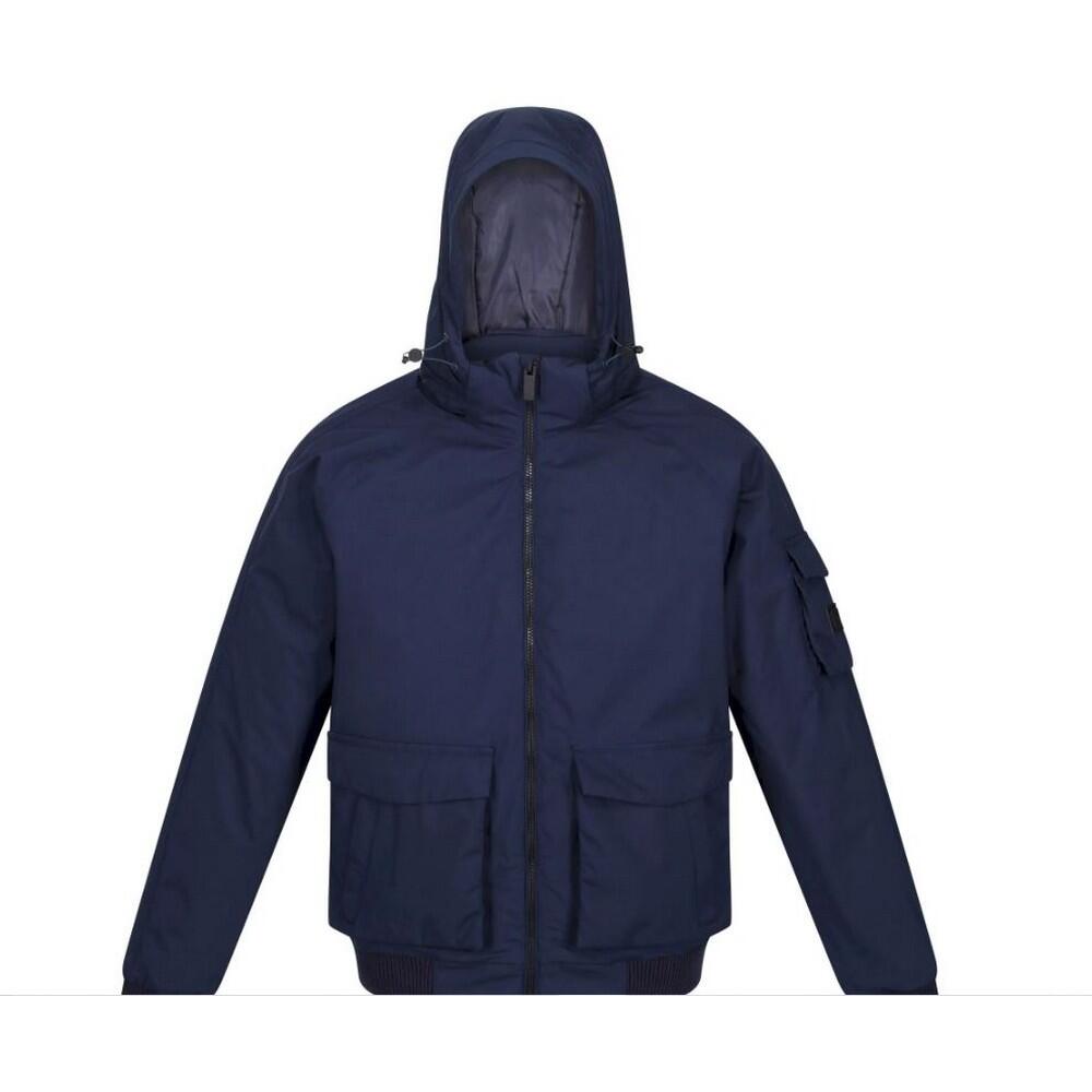 Mens Faizan Hooded Waterproof Jacket (Navy) 1/4