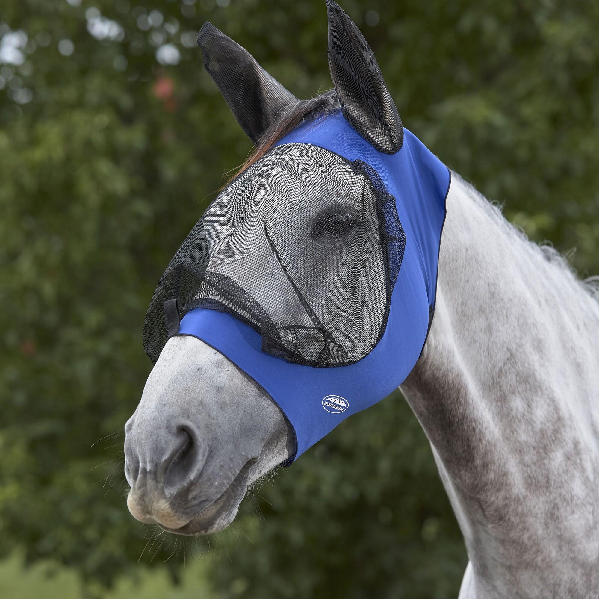 WEATHERBEETA Deluxe Stretch Horse Eye Saver With Ears (Royal Blue/Black)