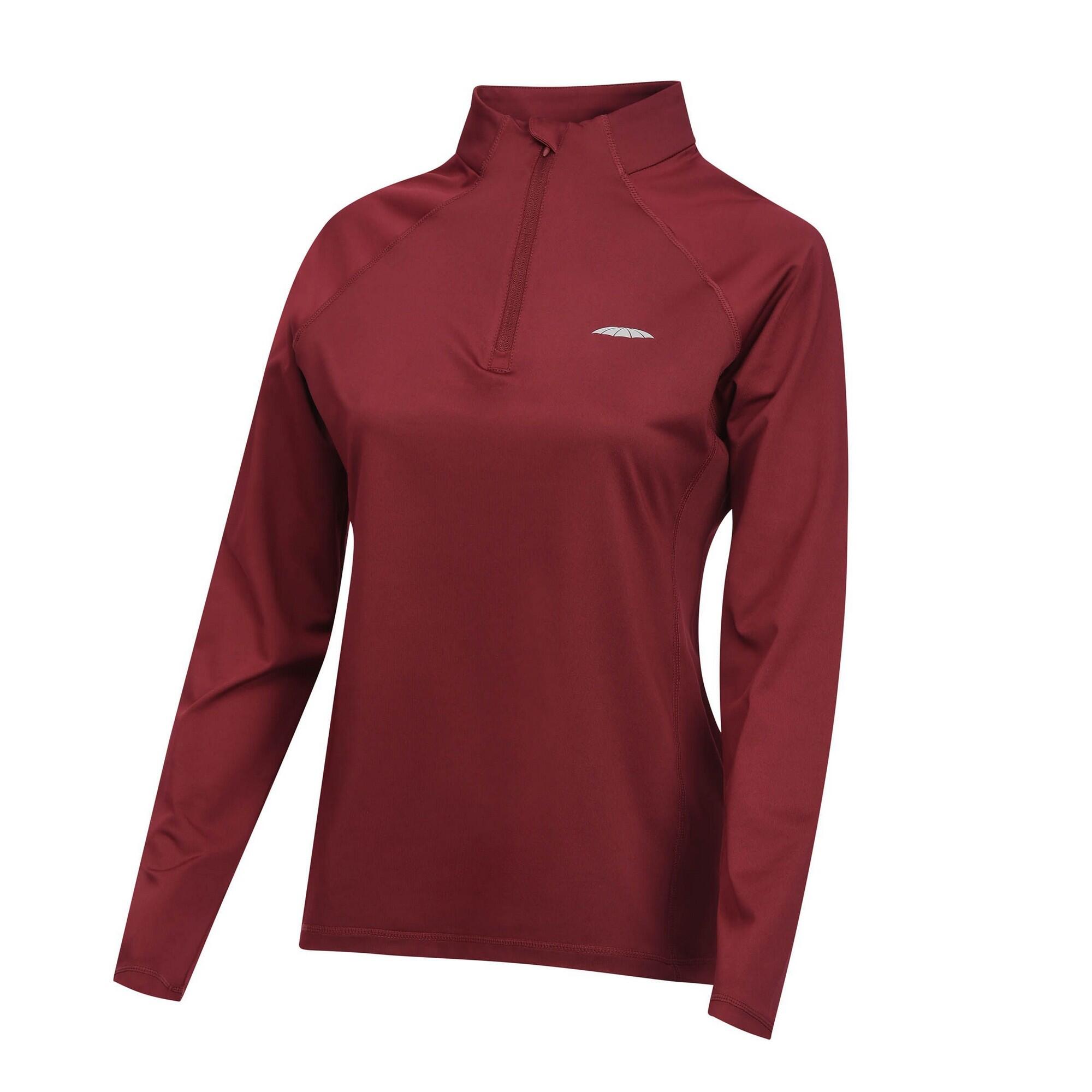 Womens/Ladies Prime LongSleeved Base Layer Top (Maroon) 1/3