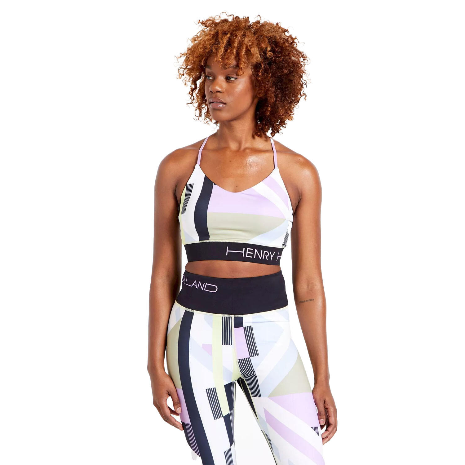 DARE 2B Womens/Ladies Henry Holland Free Spirit Hero Stripes Sports Bra (White)