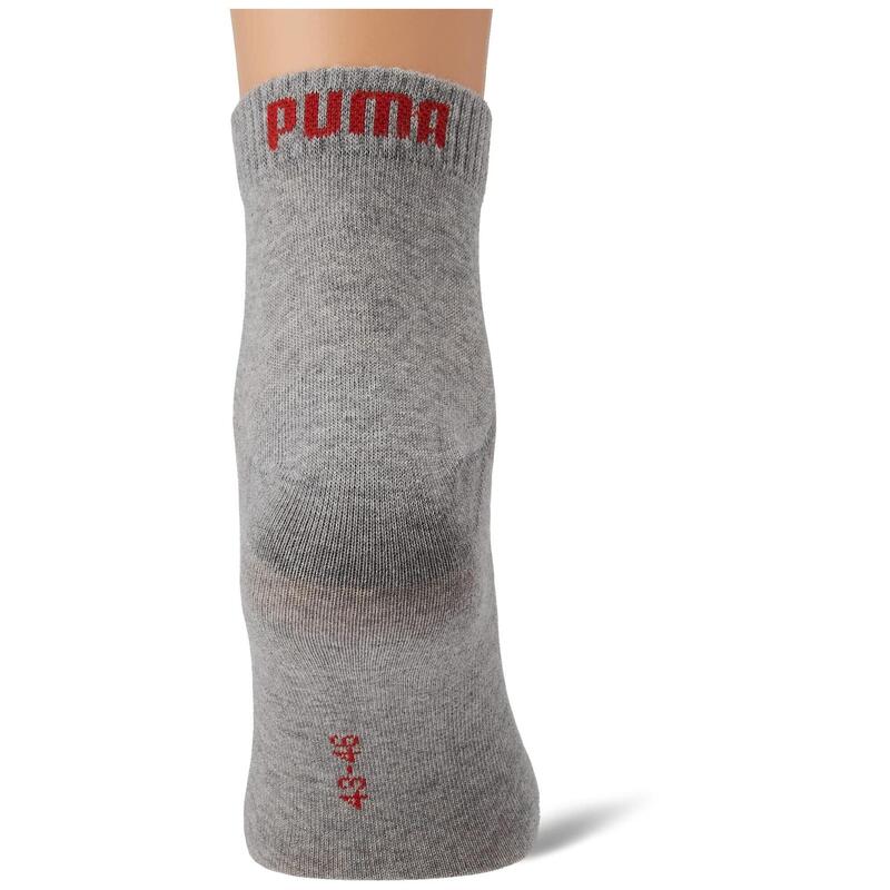 Socks Quarter Training Cotton Red / Black / Grey 3 paires MT 47-49