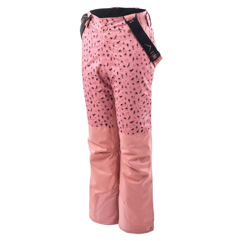 Bambini Stampa Animale Pantaloni Da Sci Elbrus Balmani Rosa Di Frassino Nero