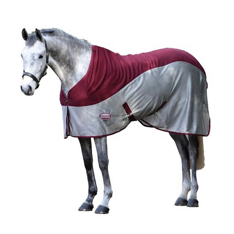 Couverture rafraichissante pour chevaux MICROAIR (Bordeaux / Gris)