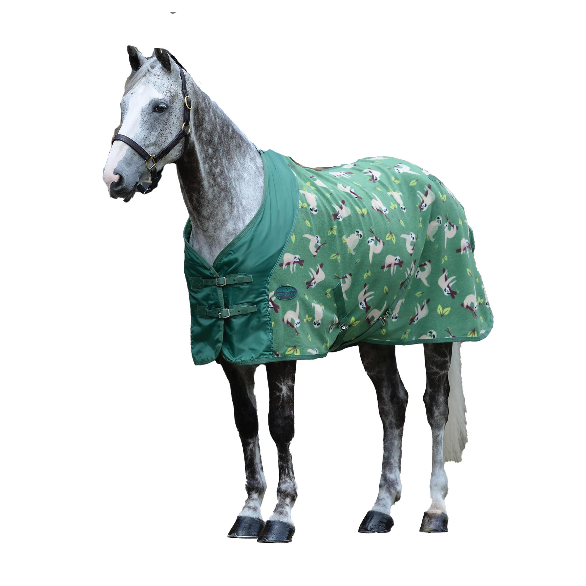 Sloth Fleece Horse Cooler Rug (Green) 3/3