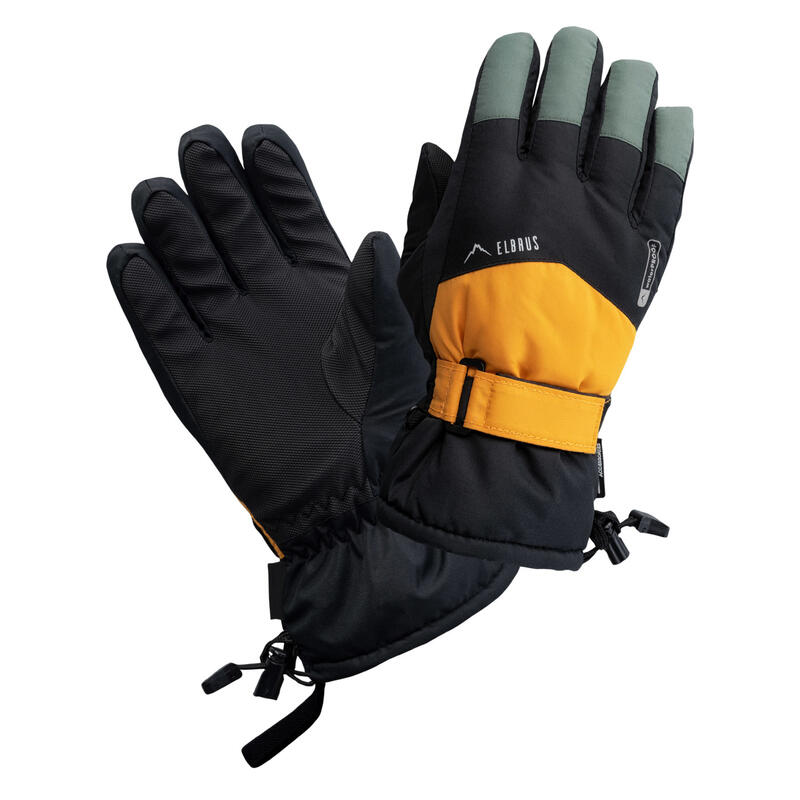 Luvas de Ski Logótipo Akemi Menino Black Beauty/Floresta escura/Amarelo cádmio