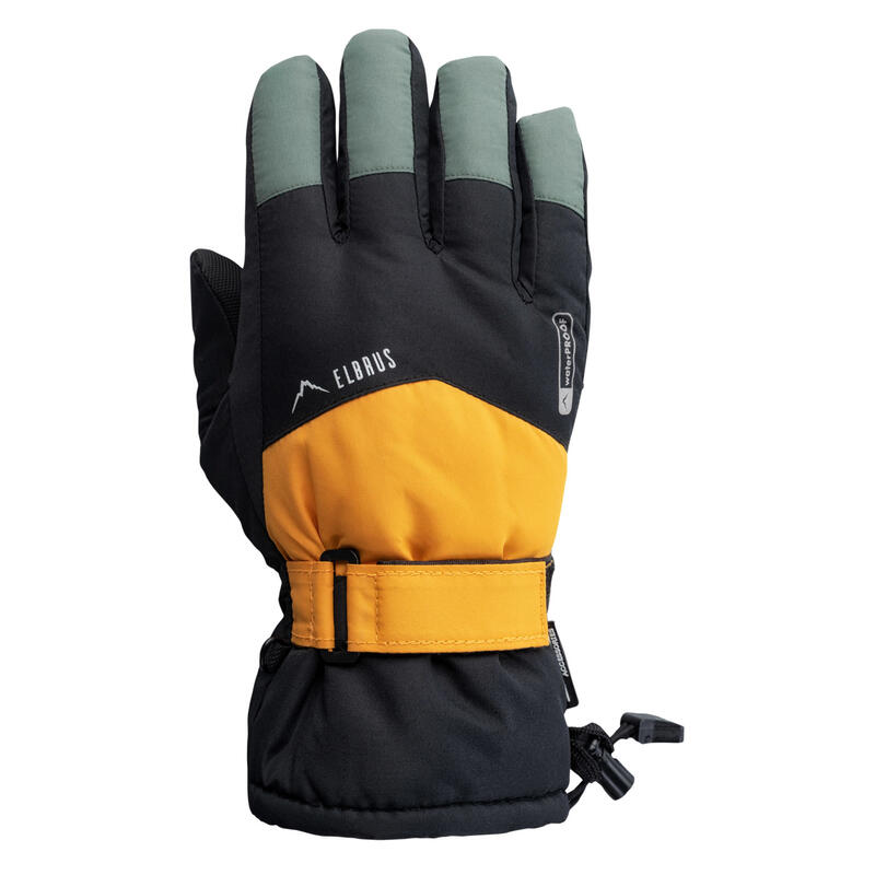 Gants de ski AKEMI Garçon (Noir / Forêt foncé / Jaune de cadmium)